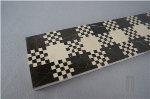 Nero Marquina Marble Border;Mosaic Border; Border Design for Interior Trim