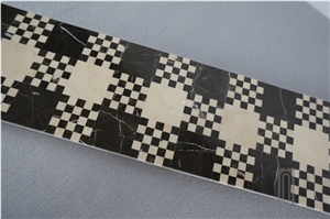 Nero Marquina Marble Border;Mosaic Border; Border Design for Interior Trim