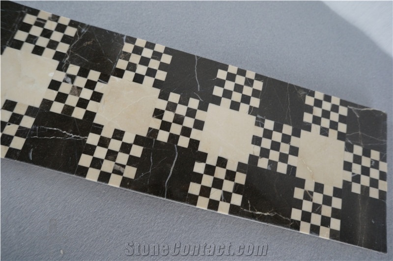Nero Marquina Marble Border;Mosaic Border; Border Design for Interior Trim