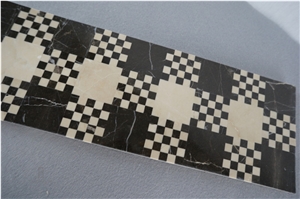 Nero Marquina Marble Border;Mosaic Border; Border Design for Interior Trim