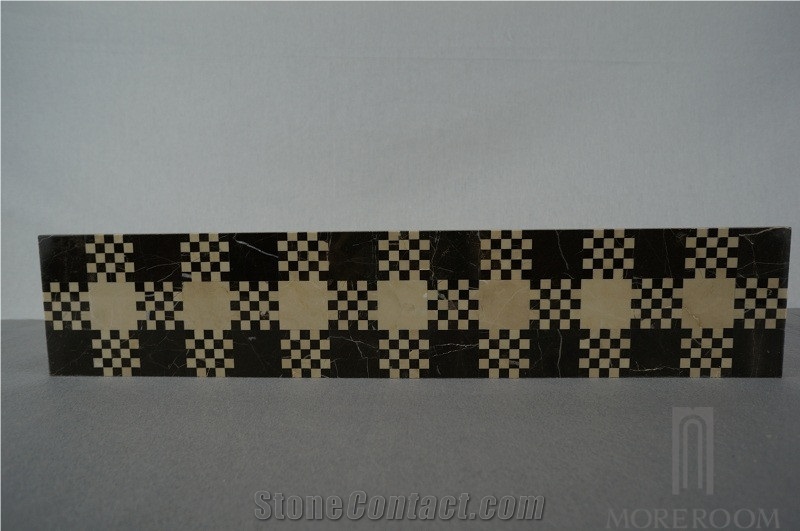Nero Marquina Marble Border;Mosaic Border; Border Design for Interior Trim