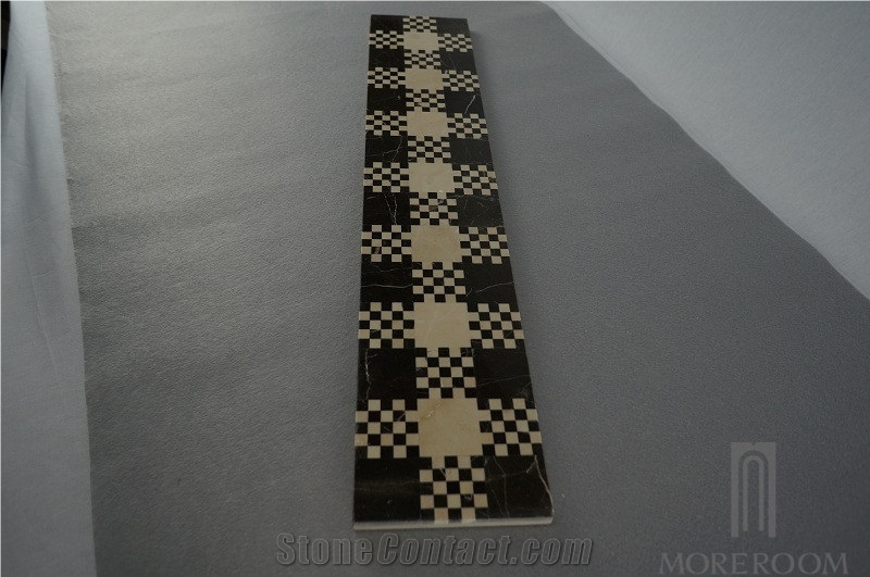 Nero Marquina Marble Border;Mosaic Border; Border Design for Interior Trim