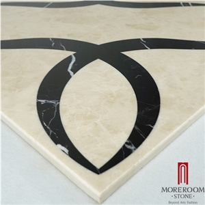 Feslikan Oscar Beige Marble Artistic Inset Marble Waterjet Marble Tile Floor Medallions Turkey Marble Price Modern Marble Flooring Design