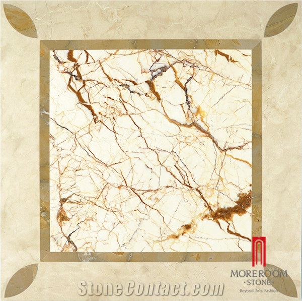 Sofitel Gold Marble,Latte Cream,Mpc21g66 Moreroom Stone Waterjet Composite Marble Panel Design