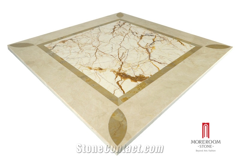 Sofitel Gold Marble,Latte Cream,Mpc21g66 Moreroom Stone Waterjet Composite Marble Panel Design