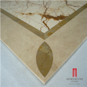 Sofitel Gold Marble,Latte Cream,Mpc21g66 Moreroom Stone Waterjet Composite Marble Panel Design