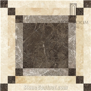 Spain Buñol Dark Emperador Marble Waterjet Medallions Thin Laminated Water Jet Medallions Turkish Marble Price