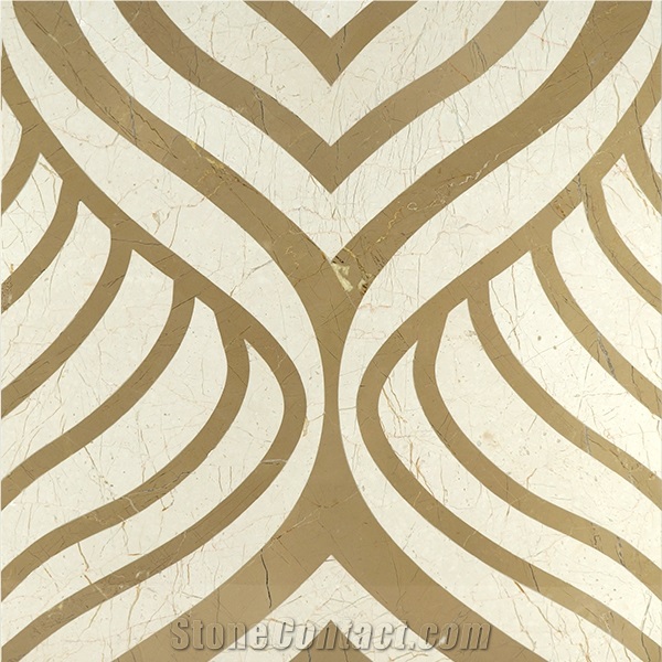 Spain Crema Marfil Beige Marble Hot Sale Waterjet Marble Tiles Design Floor Pattern