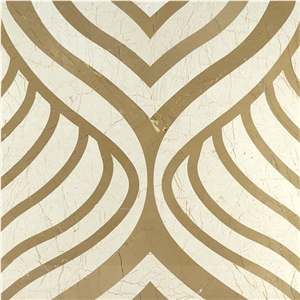 Spain Crema Marfil Beige Marble Hot Sale Waterjet Marble Tiles Design Floor Pattern