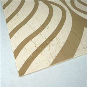 Spain Crema Marfil Beige Marble Hot Sale Waterjet Marble Tiles Design Floor Pattern