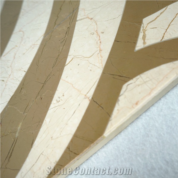 Spain Crema Marfil Beige Marble Hot Sale Waterjet Marble Tiles Design Floor Pattern