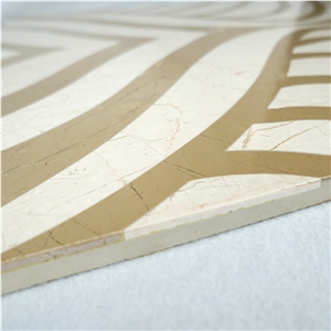 Spain Crema Marfil Beige Marble Hot Sale Waterjet Marble Tiles Design Floor Pattern
