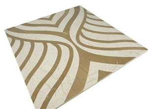 Spain Crema Marfil Beige Marble Hot Sale Waterjet Marble Tiles Design Floor Pattern