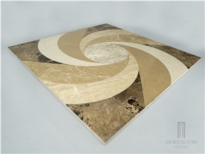 Spain Dark Emperador Marble Warejet Pattern;Marble Flooring;Marble Panel