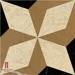 Spain Nero Margiuna Marble Carpet Medallions Floor Medallions Water Jet Medallion Square Medallions Composited Medallion, Nero Marquina Marble Carpet Medallions