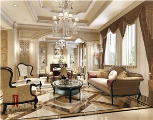 Turkey Cappuccino Beige Marble Floor Medallion Marble Water Jet Pattern Tile Waterjet Medallion Laminated Marble Panel for Flooring Decoration, Cappucino Beige Marble Waterjet Medallions