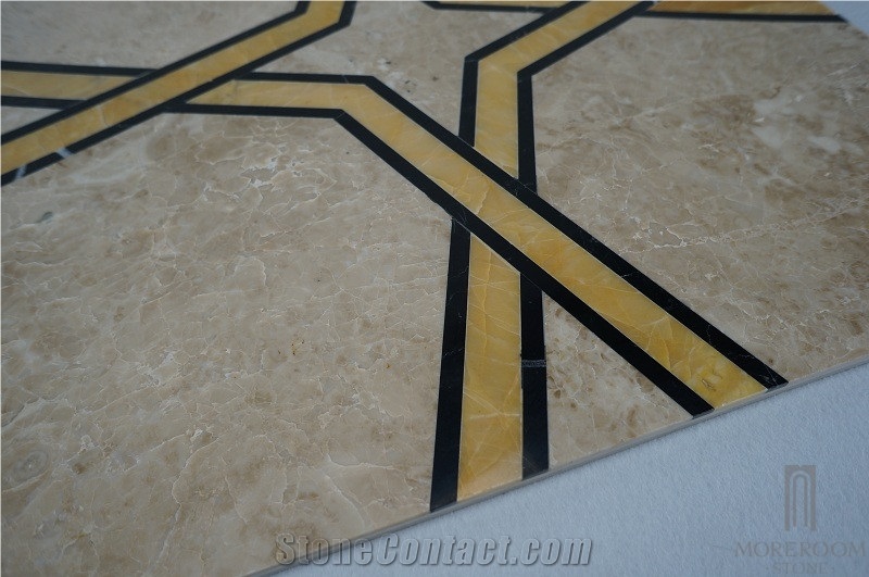 Turkey Cappuccino Marble;Beige Marble;Water Jet Marble for Interior Trim Slabs & Tiles, Cappucino Beige Marble Slabs & Tiles