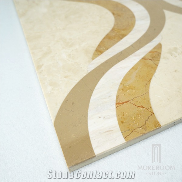 Turkey Feslikan Oscar Beige Marble Laminate Tile Polished Marble Flooring Modern Design Thin Laminated Water-Jet Medallions Turkish Marble Price