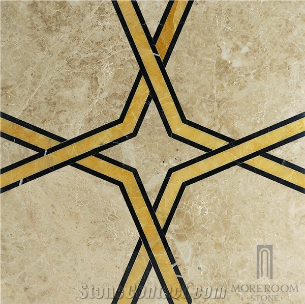 Turkey Hacilar Cappuccino Light Composited Marble Waterjet Medallion Price