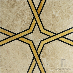 Turkey Hacilar Cappuccino Light Composited Marble Waterjet Medallion Price