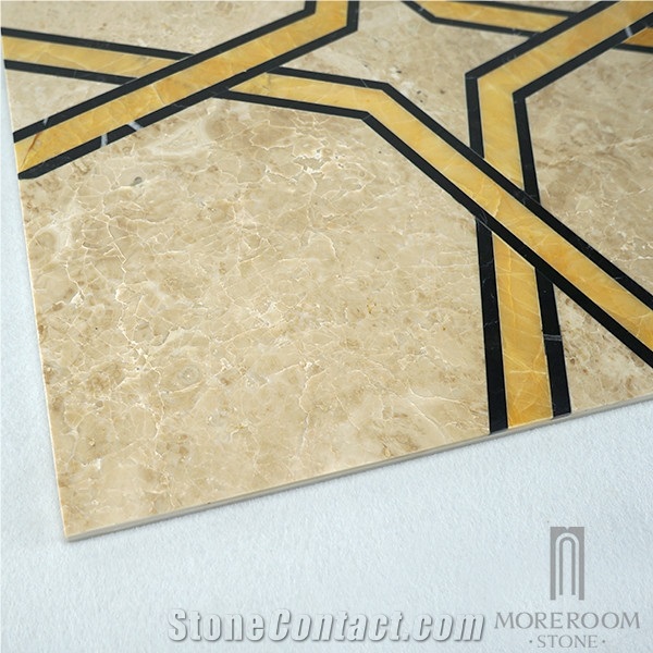 Turkey Hacilar Cappuccino Light Composited Marble Waterjet Medallion Price