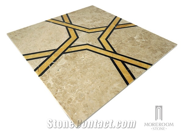 Turkey Hacilar Cappuccino Light Composited Marble Waterjet Medallion Price