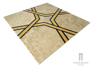 Turkey Hacilar Cappuccino Light Composited Marble Waterjet Medallion Price