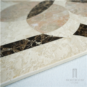 Turkey New Altman Beige Marble Flower Design Thin Laminated Medallion
