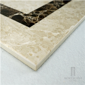 Turkey New Altman Beige Marble Flower Design Thin Laminated Medallion