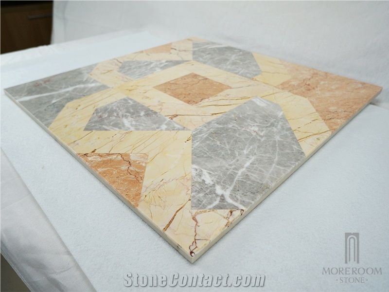 Viet Nam Grey Vein Marble Laminated Marble Panel Fantastic Design Modern Home Floor Tiles Marble Price Composited Marble Waterjet Medallion
