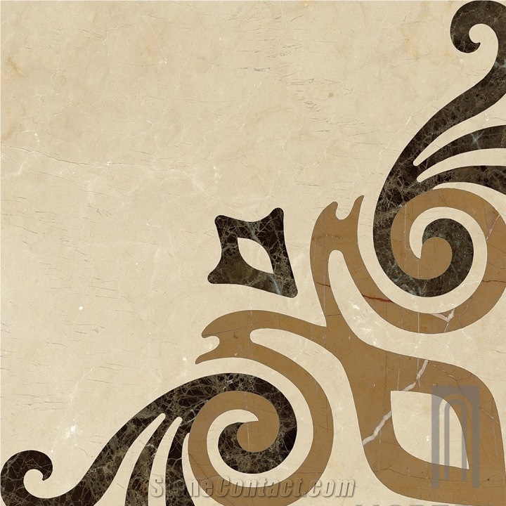 Water Jet Medallions;Shayan Beige Marble ;Artistic Marble for Floor Design, Shayan Cream Beige Marble Medallion