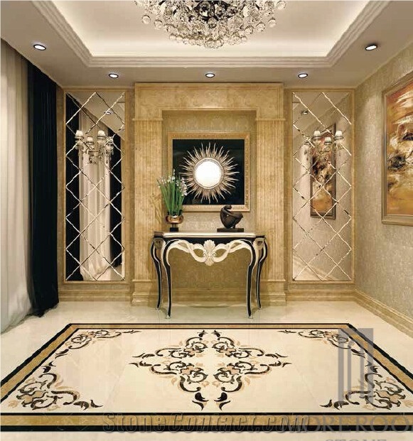 Water Jet Medallions;Shayan Beige Marble ;Artistic Marble for Floor Design, Shayan Cream Beige Marble Medallion