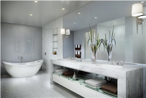 Bianco Carrara C Bathroom Top, Floors and Wall Covering