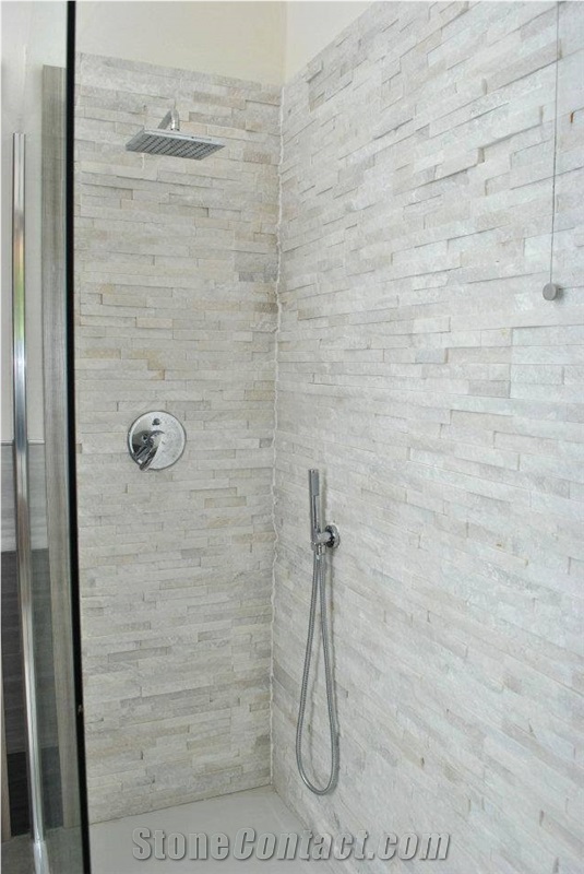White Quartzite Exposed Wall Stone