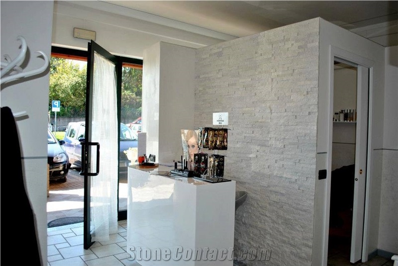 White Quartzite Exposed Wall Stone