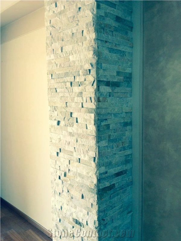 White Quartzite Exposed Wall Stone