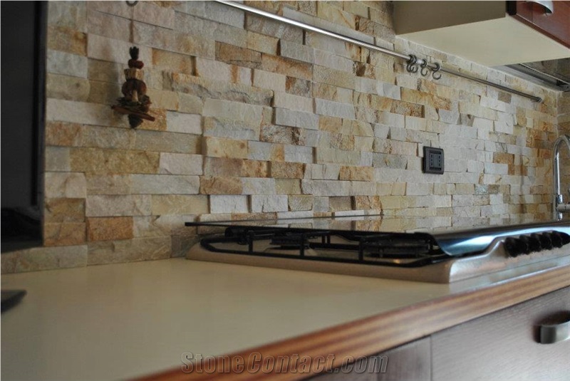 White Quartzite Exposed Wall Stone