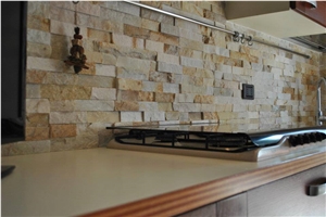 White Quartzite Exposed Wall Stone