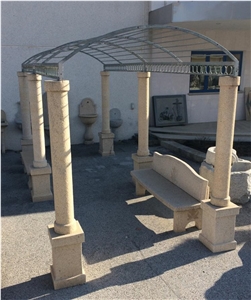 Granite Column, Stellato San Giacomo Granite Column, Beige Granite Italy Columns