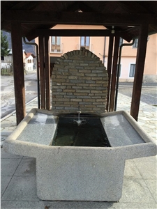 Grey Granite Fountain with Polished Inner Tub