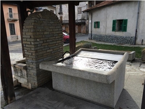Grey Granite Fountain with Polished Inner Tub