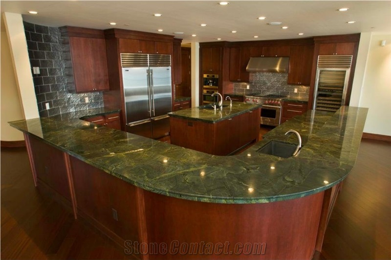 Verde Fantastico Quartzite Kitchen Countertop, Green Quartzite Brazil Kitchen Countertop