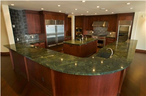 Verde Fantastico Quartzite Kitchen Countertop, Green Quartzite Brazil Kitchen Countertop
