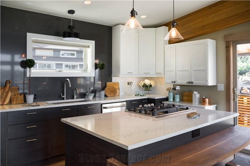 White Silestone by Cosentino Kitchen Countertops,