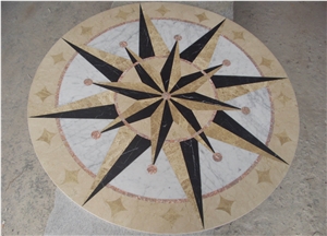 New Design Waterjet Marble Medallion, Beige Marble Medallion