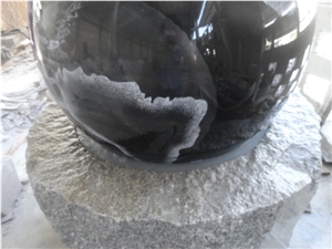Small Fountain with Balck Ball, Black Granite Fountain