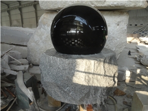 Small Fountain with Balck Ball, Black Granite Fountain