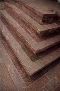 Flower Of Ukraine Granite Deck Stairs, Steps