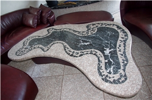 G687 Granite and China Via Lactea Granite Inlay Tabletop Design