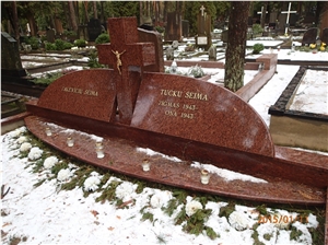 Red Granite Tombstone Design